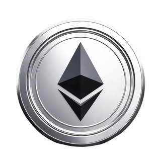 Zwevend grafisch element van een Ethereum ETH cryptocurrency munt